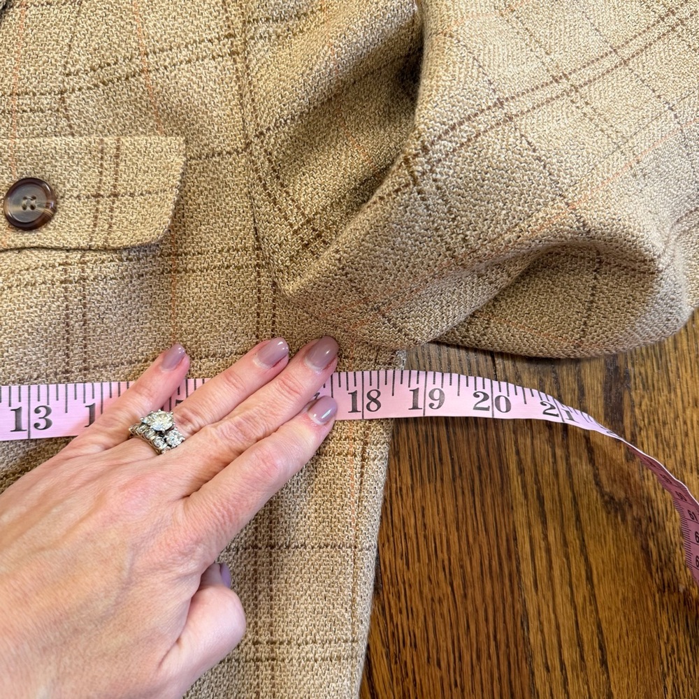Pendleton Classic 3 Button Blazer Tan Plaid Wool … - image 6